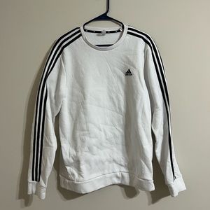 WHITE ADIDAS CREWNECK SIZE L